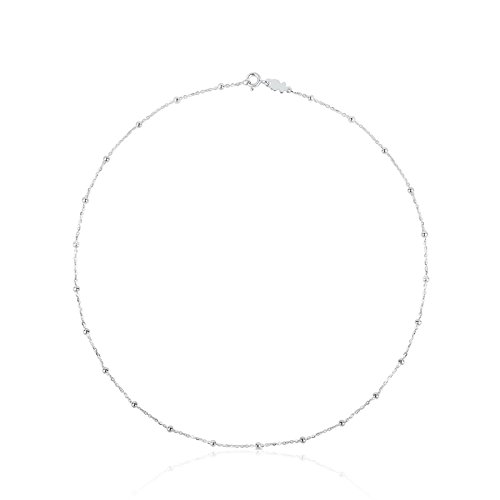 TOUS - Choker Chain in Argento con Piccola Sfera - 45,50 cm...
