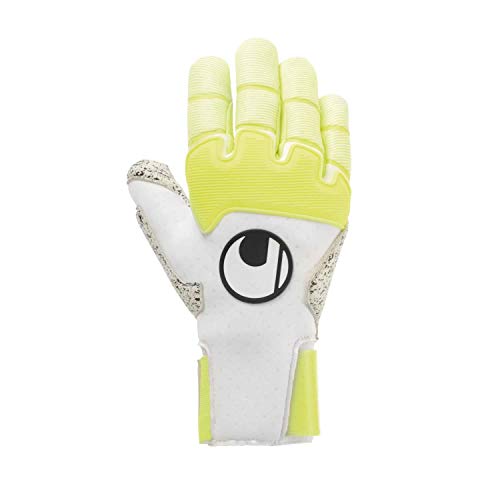 uhlsport Pure Alliance Supergrip+ Reflex Handschuhe, Guanti da Uomo. Unisex Adulto, Bianco Giallo Fluo e Nero, 8.5