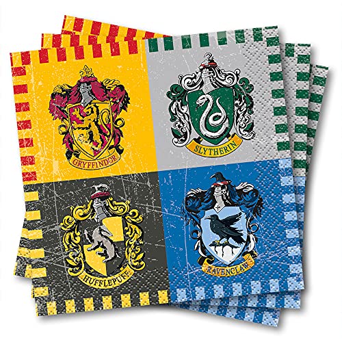 Unique Tovaglioli di Carta-13 cm-Festa a Tema Harry Potter-Confezione da 16, Multicolore, 13 cm, 59101