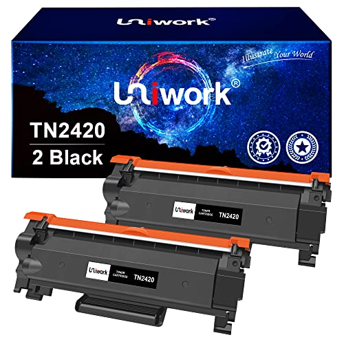 Uniwork TN2420 TN2410 Compatibili Cartucce di Toner Sostituzione per Brother TN-2420 TN-2410 per MFC-L2710DW L2710DN L2730DW L2750DW DCP-L2510D L2530DW HL-L2310D L2350DW L2375DW (Nero, 2-Pack)