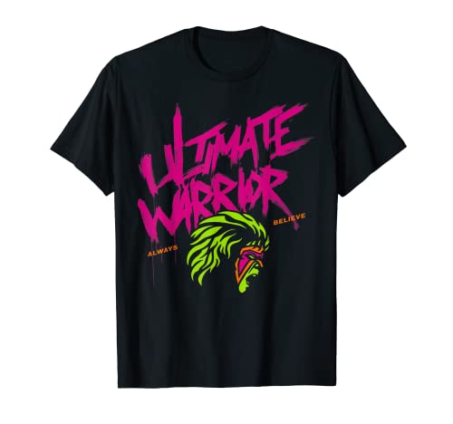 US WWE Ultimate Warrior + Logo Face Always Believe Maglietta...