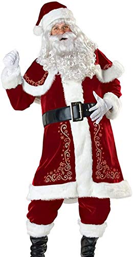 VERNASSA Costume di Natale da Babbo Natale Adulto Deluxe, Babbo Nat...