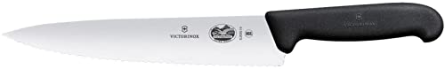 Victorinox, coltello da cucina trinciante con lama seghettata Fibrox, lunghezza: Coltello da 19 cm, in nylon, colore nero