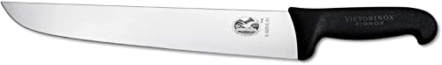 Victorinox, coltello da macellaio Fibrox con lama ricurva, nero, lunghezza: 25 cm, 5.7203.25
