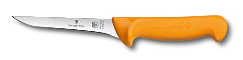 Victorinox Swibo, coltello da cucina disossatore, lama dritta, stretta e ricurva da 10 cm, giallo