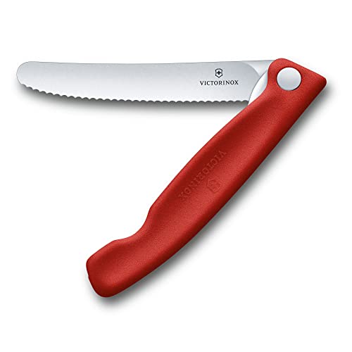 Victorinox Swiss Classic, coltello da verdura pieghevole con lama in acciaio inox e manico in plastica, rosso