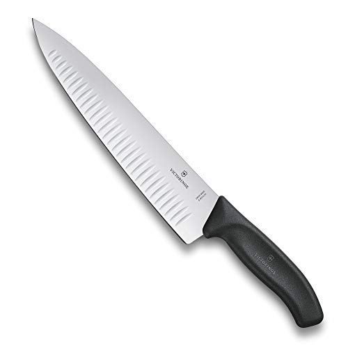Victorinox Swiss Classic, coltello trinciante con lama intagliata, inossidabile, in acciaio inox, lavabile in lavastoviglie, colore nero