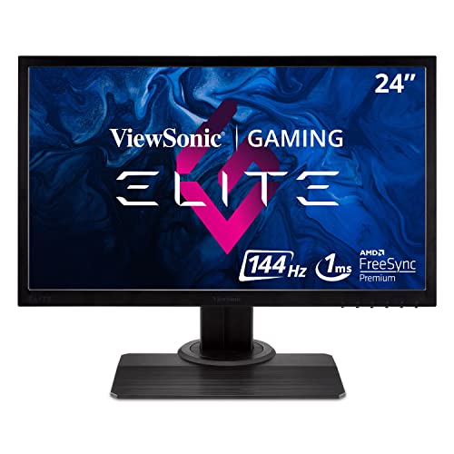 ViewSonic Elite XG240R 24 pollici Full HD Gaming Monitor con AMD FreeSync per eSports (144Hz, 1ms, 1080p, illuminazione RGB, 2xHDMI, DisplayPort, Multimediale)