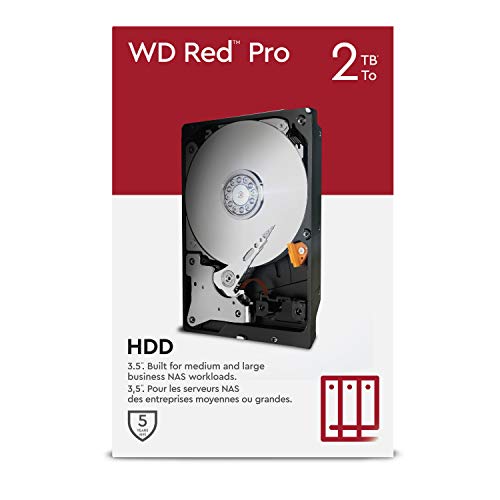 WD Red Pro NAS 3.5  Disco Rigido Interno, 2TB - Classe 7.200 RPM, SATA 6 GB S, CMR, Cache 64 MB