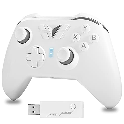 Wireless Controller per Xbox One, 2.4G Gamepad wireless,Joystick Controller senza cavo per Xbox One Xbox One S Xbox One X Xbox Series X PS3 PC (white)