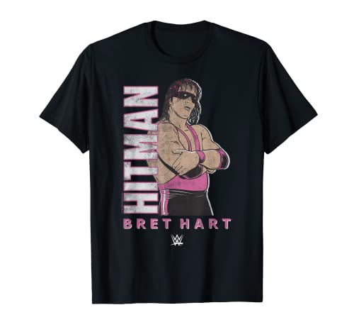 WWE Hitman Bret Hart Distressed Poster Maglietta