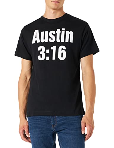 Wwe Wwe - Austin 3:16, T-Shirt Manica Corta Uomo, Nero, Medium