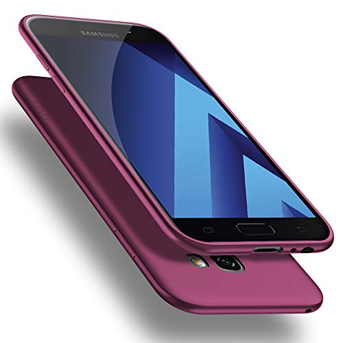 X-level Cover Samsung Galaxy A5 2017, [Guardian Series] Ultra Sottile e Morbido TPU Protettiva Custodia Silicone Rubber Protezione Cover per Galaxy A5 2017, Vino Rosso
