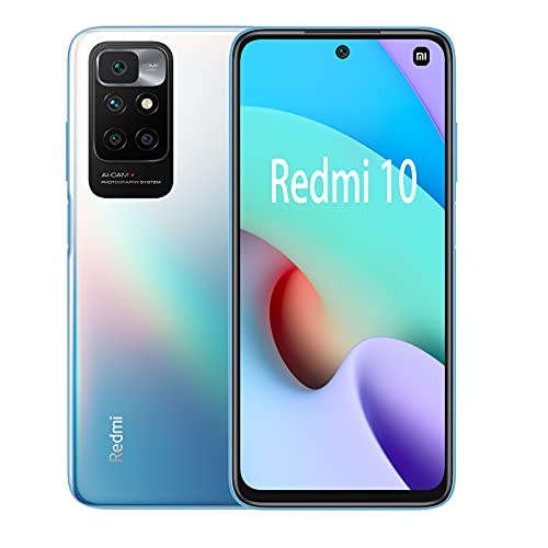 Xiaomi Redmi 10 - Smartphone 64GB, 4GB RAM, 6.5  FHD+ DotDisplay, MediaTek Helio G88, 50MP AI Quad Camera, Dual SIM, Blu