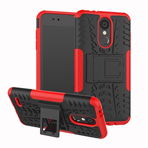 XMTN LG K9,LG K8 (2018) 5.0  Custodia,2 in 1 Silicone TPU e Hard PC Case Cover Dual Armatura Bumper Case Telefono Protettiva Custodia per LG K9,LG K8 (2018) Smartphone (Rosso)