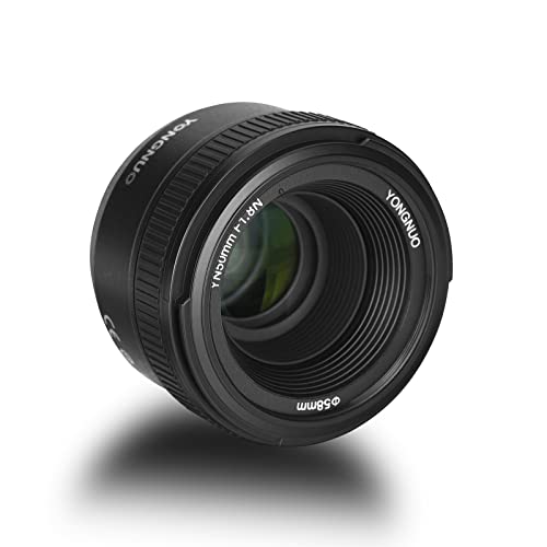Yongnuo YN50 mm Nikon – Obiettivo per fotocamere DSLR (F 1.8, 58 mm, AF MF), Nero