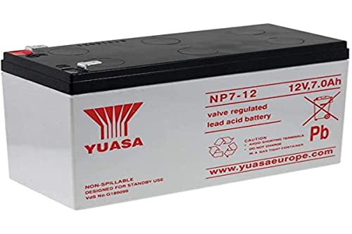 Yuasa NP7-12 Batteria al piombo, 12 V, 7.0 Ah, 15.1 x 9.75 x 6.5 cm