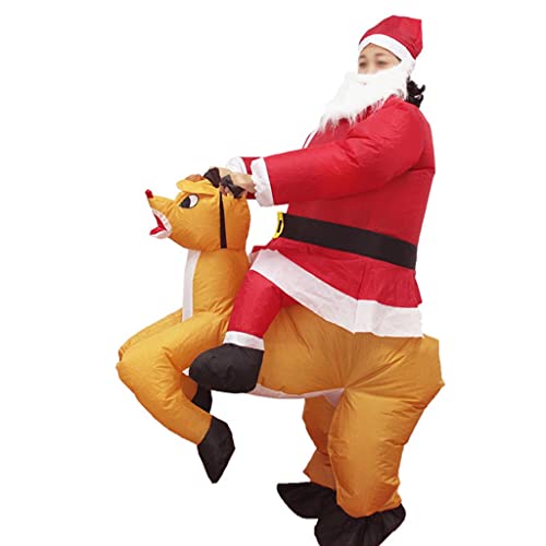 ZAYZ Costume Gonfiabile Vestito di Babbo Natale di Natale Divertente Vestito da Festa Cosplay per Adulti Unisex Vestiti Divertenti, Taglia Unica (Color : Red, Size : One Size)