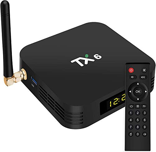 Zedo Android 9.0 TV Box TX6 Android TV Box 4GB DDR3 32GB EMMC Dual WiFi 2.4G Quad Core 3D 4K Ultra HD H.265 USB3.0 Android TV Box