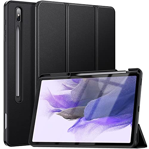 ZtotopCases Cover per Samsung Galaxy Tab S8+ S7 FE  S7+ Plus 12.4, con Portapenne S Pen holder, Custodia Protettiva con Funzione Sveglia Sospensione Auto, Compatibile con S8+ S7 FE S7+ Tablet, Nero