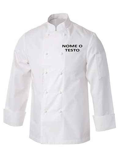 ZULLO WORKWEAR Giacca Cuoco Bianca Professionale Personalizzata con Ricamo Chef Nome (XL)