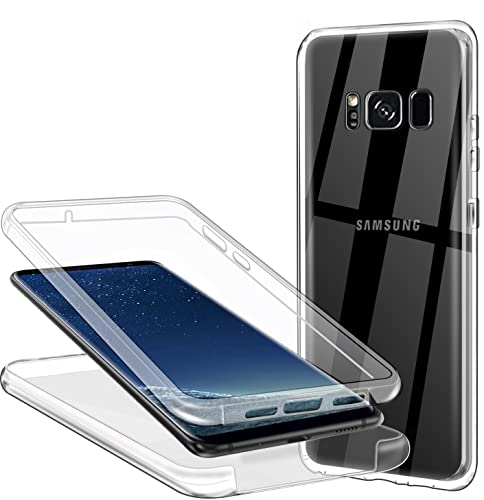 ZYIMOU Cover per Samsung Galaxy S8 Plus, 360 Gradi Protezione Progettata Trasparente Ultra Sottile in Silicone Indietro Custodia Cellulare Bumper Protezione Premium Resistente Case