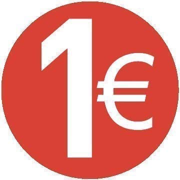 1 € Euro - Confezione da 200-13mm Rosso - Price Stickers