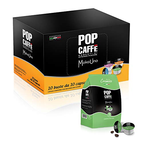 100 CAPSULE POP CAFFE  compatibile UNO SYSTEM INDESIT Miscela . 2 CREMOSA