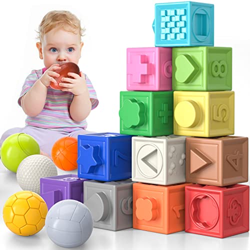 18PCS Baby Blocks Blocchi morbidi da costruzione per bambini, Teeth...