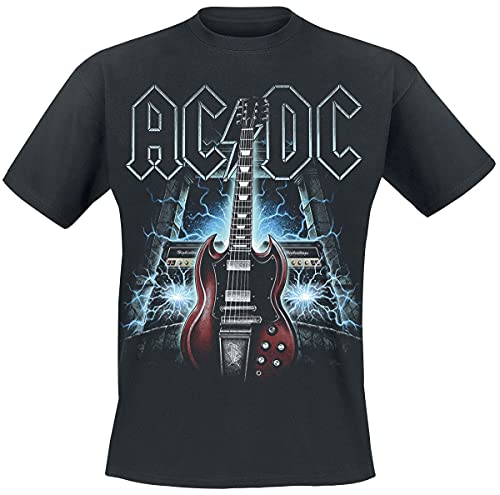 AC DC High Voltage Guitar Uomo T-Shirt Nero XXL 100% Cotone Regular...