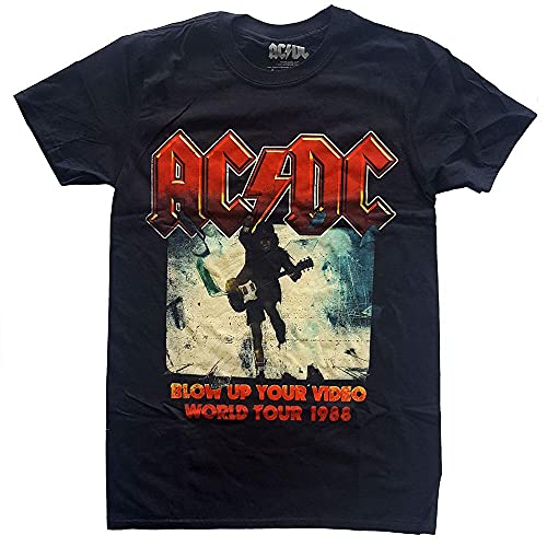 AC DC T Shirt Blow Up Your Video World Tour 88 Band Logo Ufficiale Uomo Nuovo Size S