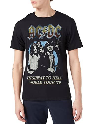 AC DC World Tour 79 T-Shirt, Nero (Nero Nero), M Uomo