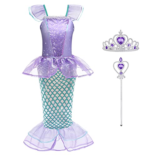ACWOO Costume da Principessa Sirena per Bambina, Costume da Sirena ...