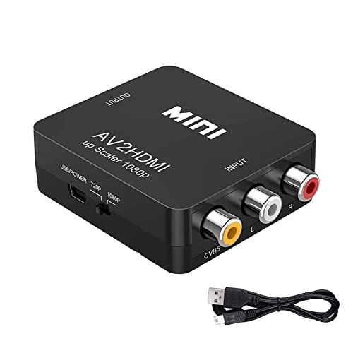 Adattatore da AV a HDMI, convertitore di segnale audio video da min...