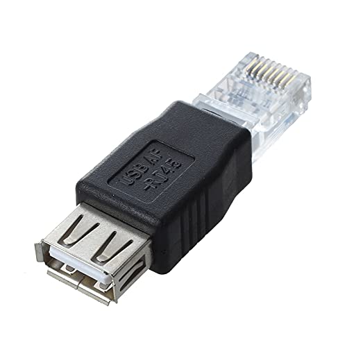 Adattatore da USB a Ethernet, adattatore da USB a RJ45, 4 pezzi, USB 2.0 femmina a Lan RJ45 8P8C maschio Crystal Ethernet 10Mb 100Mb Adattatore di rete