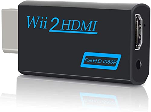 Adattatore da Wii a HDMI, adattatore convertitore da Wii a HDMI 720   1080P HD con uscita audio da 3,5 mm Convertitore da Wii a HDMI per TV con proiettore monitor Wii