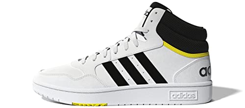 adidas Hoops 3.0 Mid, Sneaker Uomo, Ftwr White Core Black Beam Yellow, 43 1 3 EU