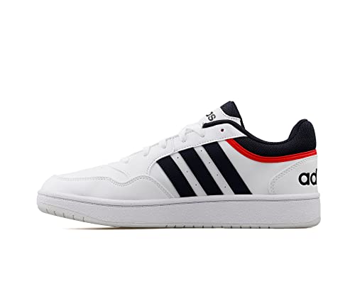 adidas Hoops 3.0, Sneaker Uomo, Ftwr White Legend Ink Vivid Red, 45 1 3 EU
