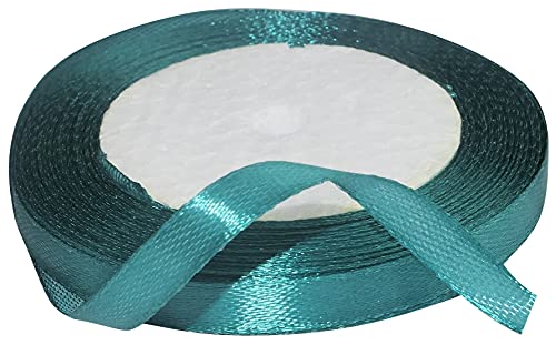 AERZETIX - Nastro di raso satinato fine lucido decorativo - 6mm x 22 metri - verde pino - progetti creativi cucito arte confezione regali festa compleanno - C50481