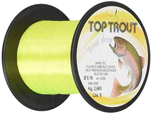 Akiro Top Trout, Filo da Pesca Unisex – Adulto, Giallo Fluo, 0.18 mm