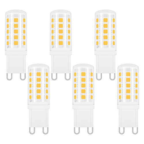 Akynite G9 LED 4W Luce Naturale 4000K, AC 230V, Equivalente Alogena G9 40W, 400LM, 360 Gradi, Non-dimmerabile, Lampade LED Attacco G9 Naturale per Specchio da Bagno, Lampada da Tavolo, set di 6