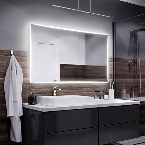 Alasta Specchio Lisbona Illuminazione da Bagno Specchio Controluce LED | 120x80cm | Specchio da Parete Molte Dimensioni | Bianco Freddo | A++