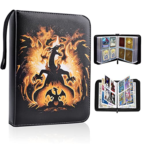 Album per Pokemon Carte, album per giochi di carte collezionabili Compatibile YuGiOh GX EX Magic MTG,50 pagine possono contenere fino a 400 carte.