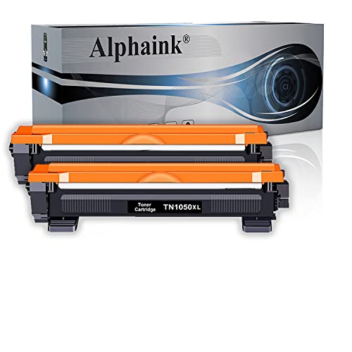 Alphaink 2 Toner Compatibili con Brother TN-1050XL per Brother DCP-1510 DCP-1512 DCP-1612W DCP-1610W DCP-1616NW HL-1210W HL-1110 HL-1112 HL-1212W HL-1201 MFC-1810 MFC-1910W 2000 COPIE