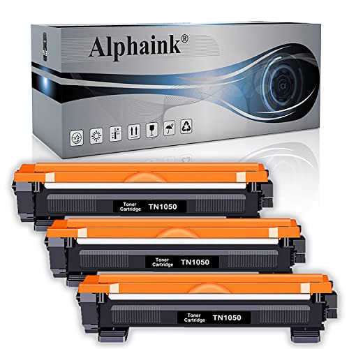 Alphaink 3 Toner compatibili con Brother TN1050 TN-1050 TN-1000 per stampanti Brother DCP-1510 DCP-1512 DCP-1612W DCP-1610W DCP-1616NW HL-1210W HL-1110 HL-1112 HL-1212W HL-1201 MFC-1810 MFC-1910W