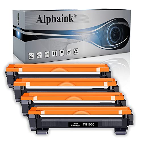 Alphaink 4 Toner Compatibili con Brother TN1050 TN-1000 per stampanti Brother DCP-1510 DCP-1512 DCP-1612W DCP-1610W DCP-1616NW HL-1210W HL-1110 HL-1112 HL-1212W HL-1201 MFC-1810 MFC-1910W (4 Nero)
