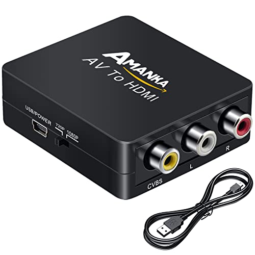 AMANKA Mini AV a HDMI Convertitore Adattatore,1080P Composito RCA C...