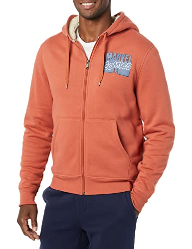 Amazon Essentials Men s Disney Star Wars Sherpa-Lined Full-Zip Hoodie Sweatshirts Felpa con Cappuccio, Logo Marvel Comics, L