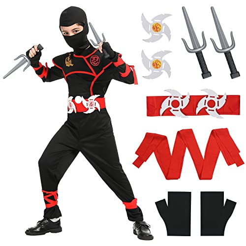 Aomig Vestito Ninja, Costume da Ninja per Bambini con Accessori Nin...