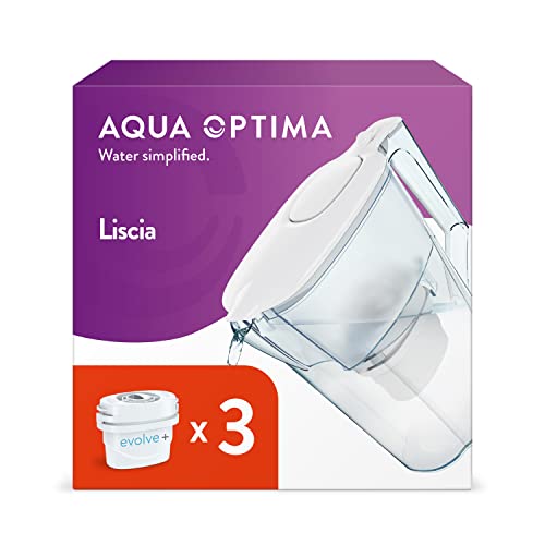 Aqua Optima Liscia Caraffa Filtro Acqua e Cartucce Filtro Acqua 3 x...